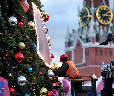 Монтаж больших ёлок в Красноярске